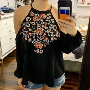 Abercrombie & Fitch Tops - 2/$40 A&F Cold Shoulder Embroidered Shirt Abercrombie & Fitch Tops - 2/$40 A&F Cold Shoulder Embroidered Shirt
